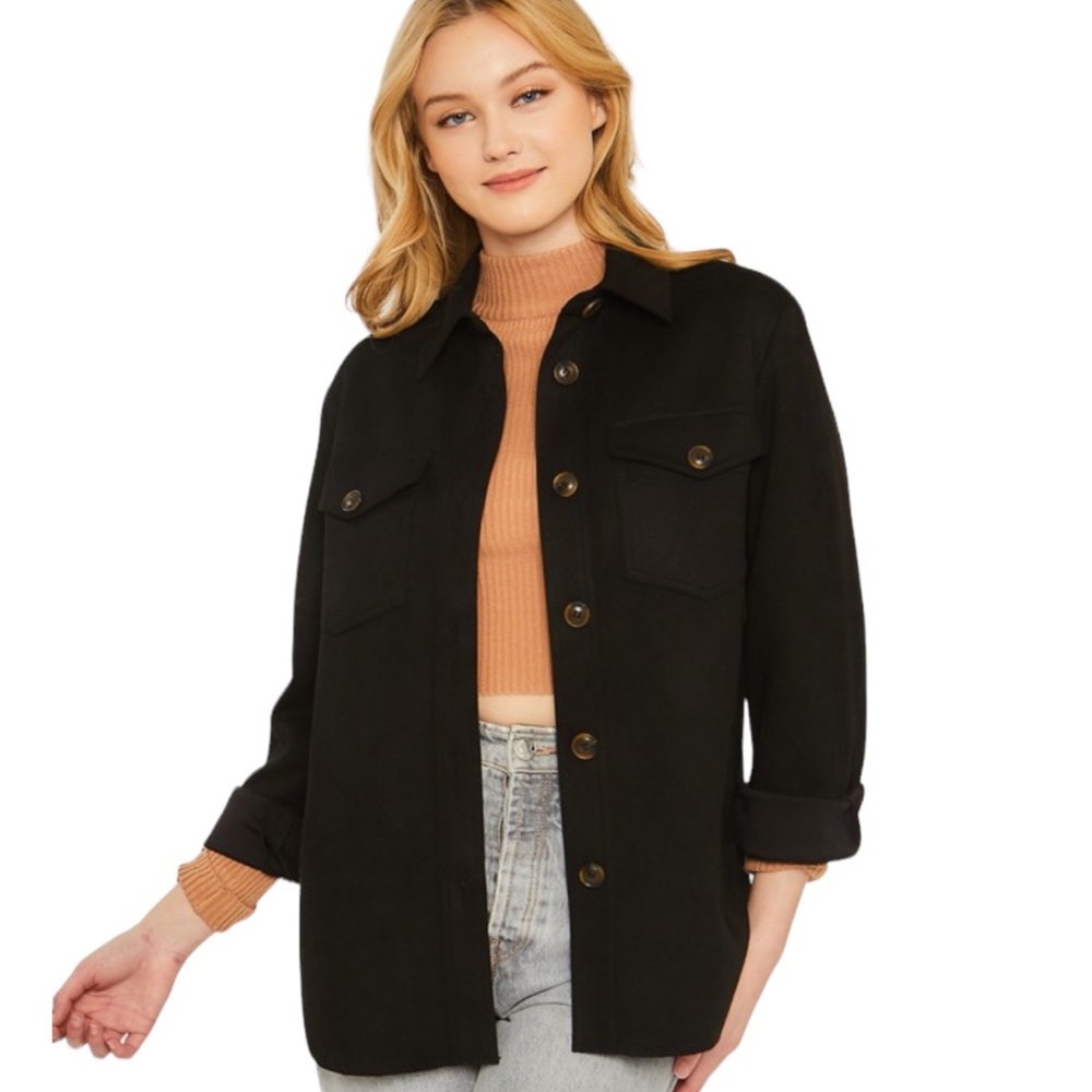 Love Tree Black Utility Jacket